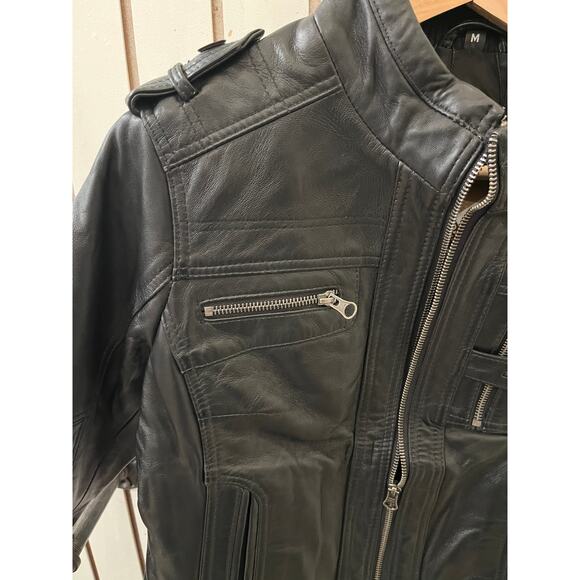 Decrum Genuine Leather Jacket Tavares Women Black - M - Picture 3 of 5